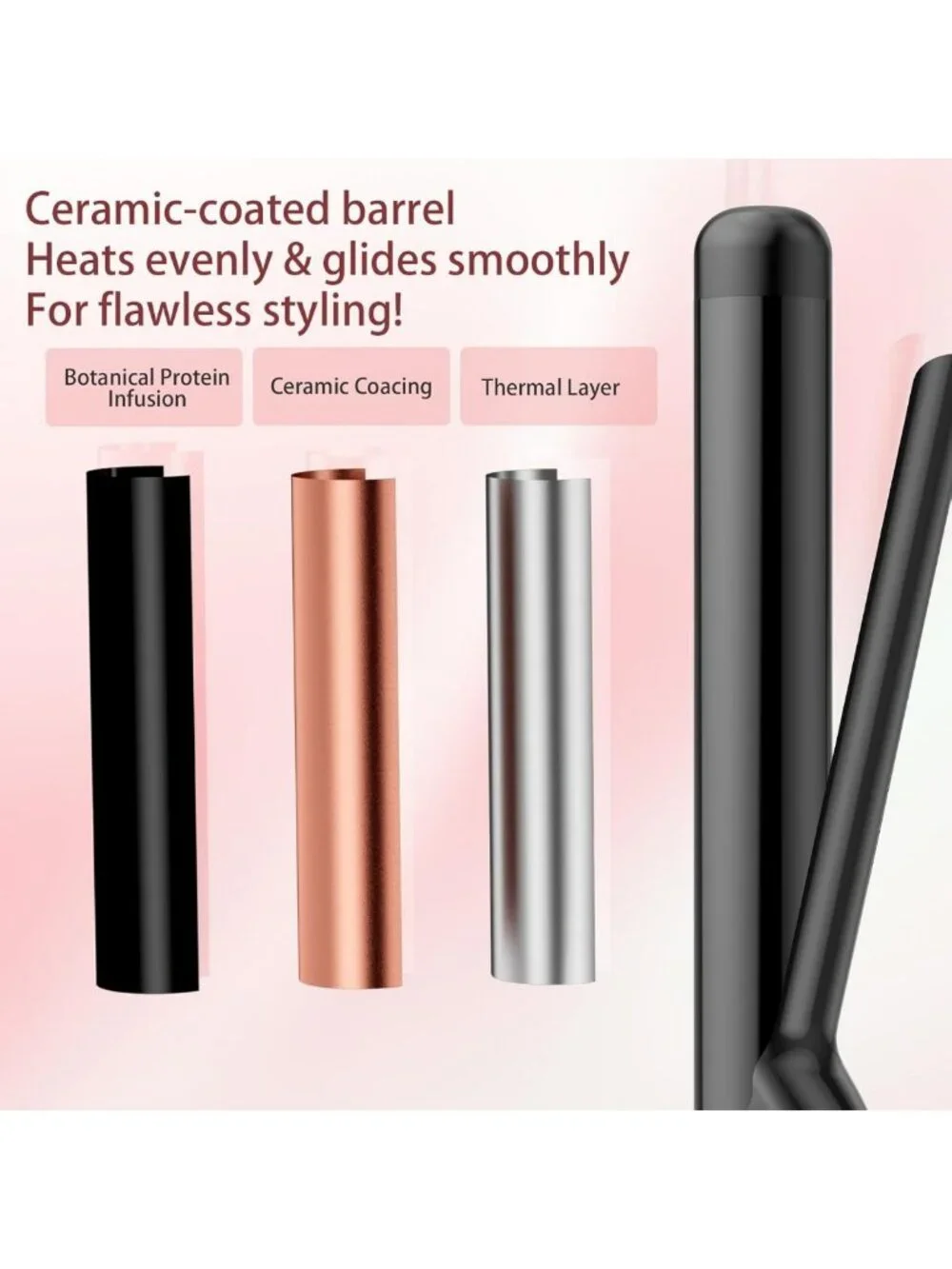 1.25 Inch Tourmaline Ceramic Curling Iron - Extra Long Barrel, Dual Voltage